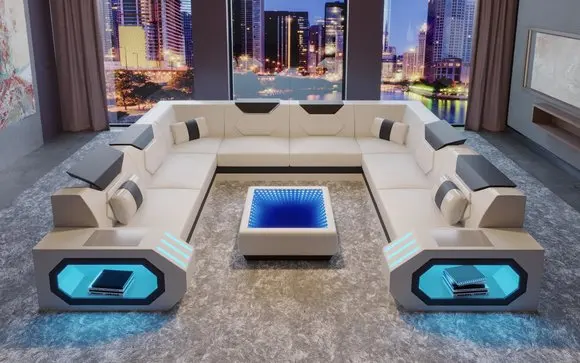 European Design Corner sofa 5 6 7 8 9 seater sofa set  living room Furniture Set Real Leather Sofa