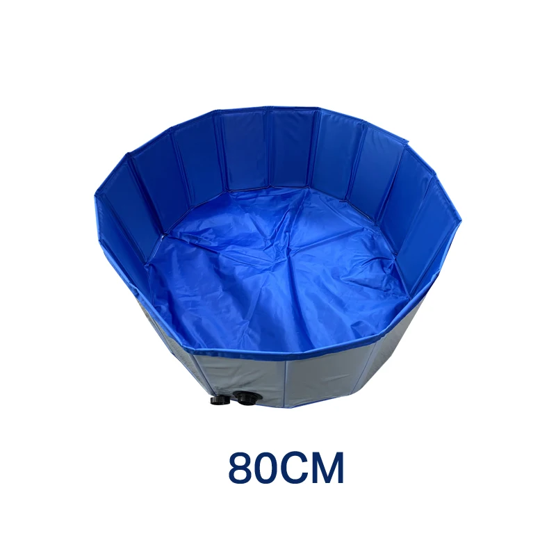 
80cm Foldable Dog Bath Tub for Small to Large Sized Dogs Outdoor PVC Swimming Bathing Tub for Dogs and Cats and Kids 