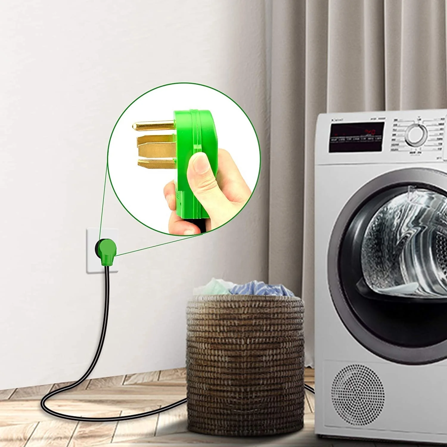 J476 3 Prong Dryer Extension Cord 50 Feet NEMA 10-30P to 10-30R Heavy Duty STW Extension Cord,30Amp 125V/250V 10-AWG