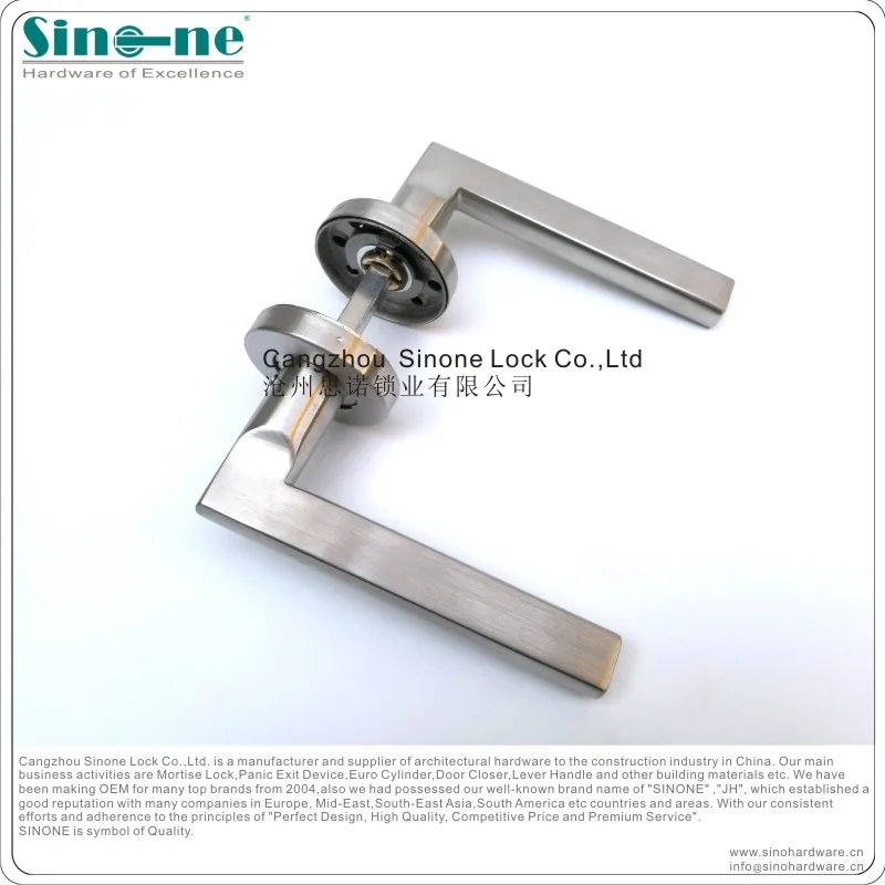 Stainless Steel SS304 Euro door Lever Handle on rose heavy duty spring Fire rated Lever Tube dia19mm EN1906 OEM factory in China