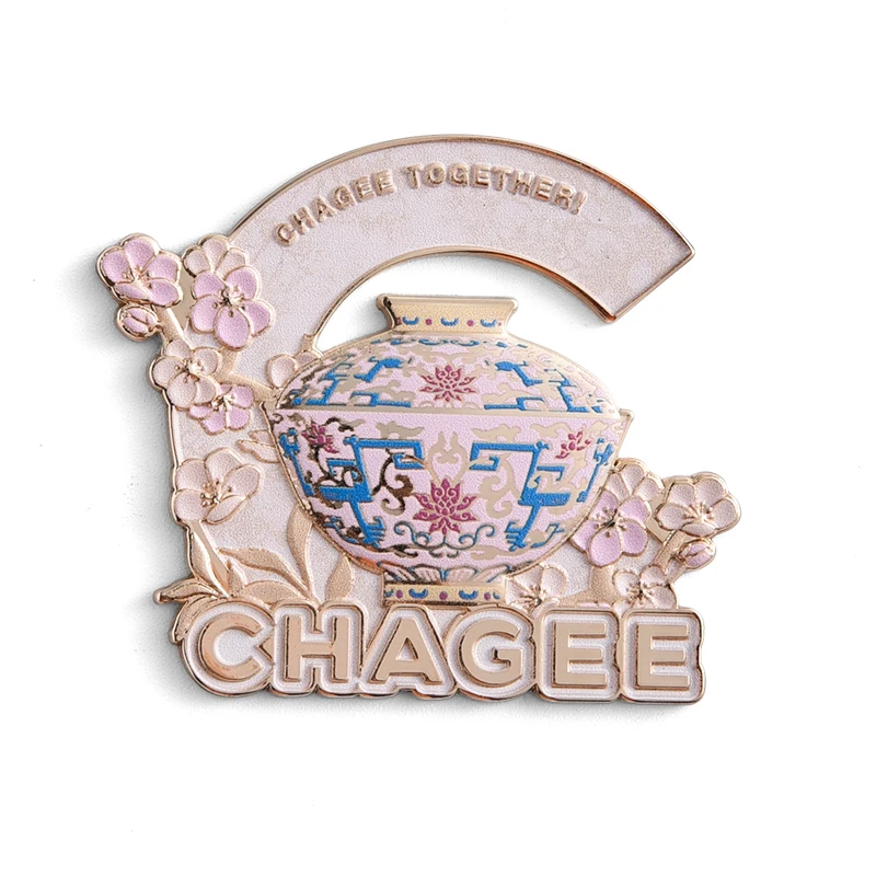 Индивидуальный Дизайн Ваза Форма Мягкая Эмаль светло-розовый металлический магнит на холодильник