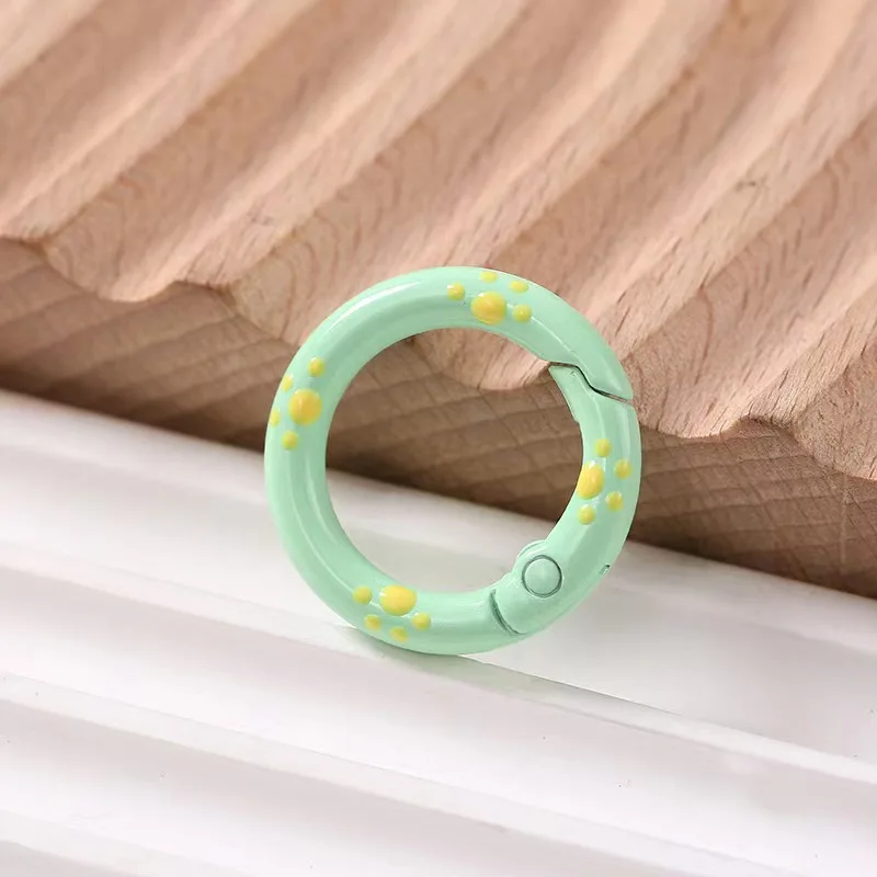 New Style Colorful Hand Painted Cat Claw Spring Ring DIY Handmade Jewelry Keychain/Carabiner Promotional Keychains Carabiners