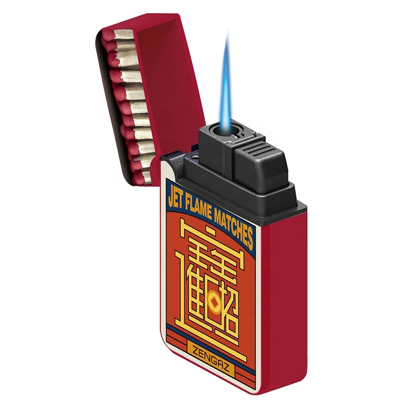 
Custom Design Reusable Gas Refill Mini Creative Novelty Flip Jet Flame Lighter 
