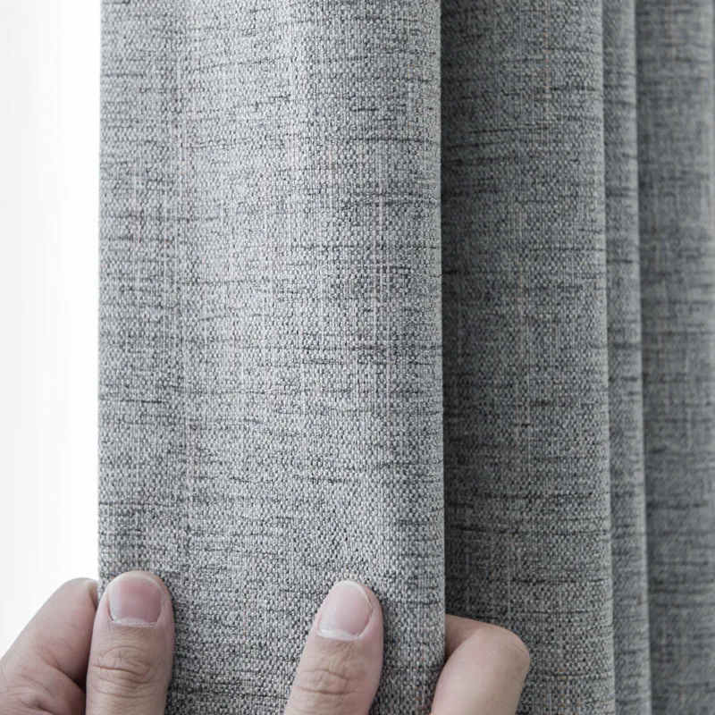 Free machining Custom Size and Width Blackout linen curtains 2.8 meter width home textile linen window curtains