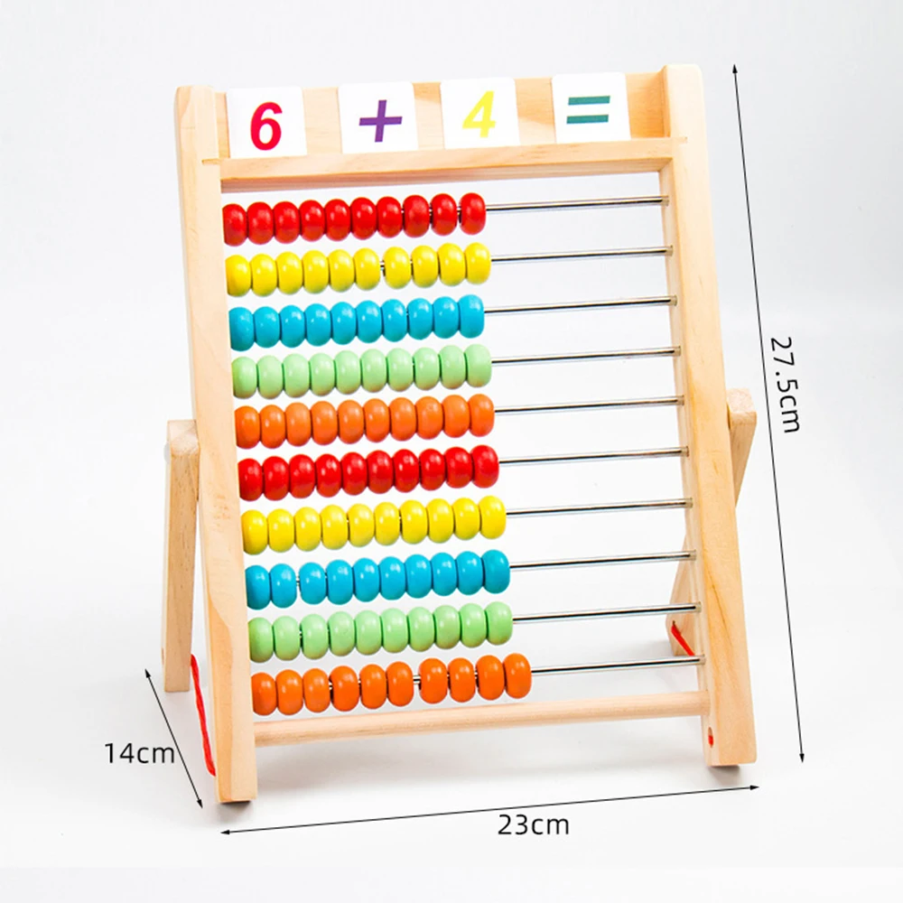 The New Multifunctional Number Calculation Stand Wooden Abacus Montessori Educational Counting Toy For Kids Toddler Boys & Girls