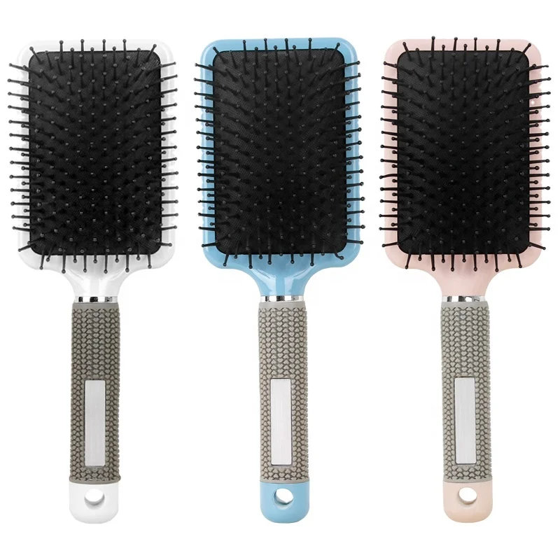 Best selling square paddle hair brush massage comb with soft handle