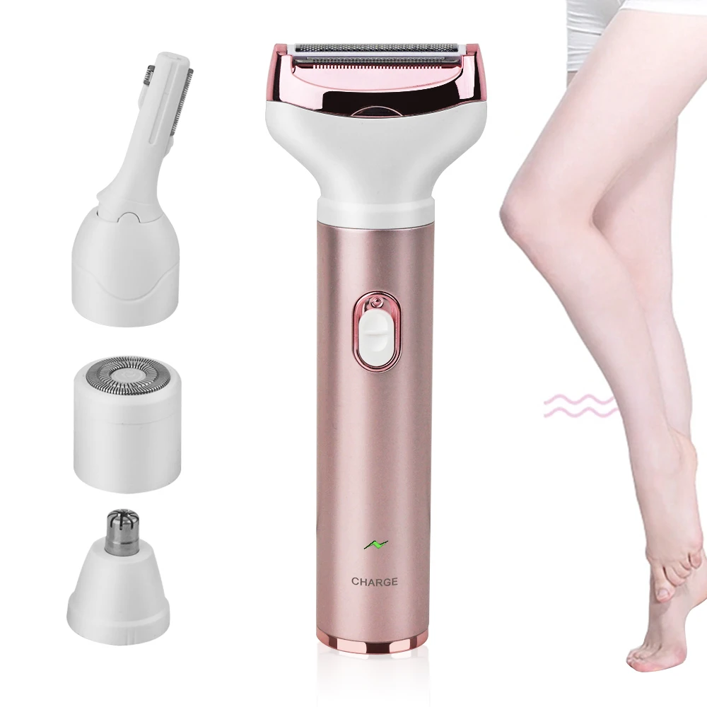 4 in 1 Painless Hair Remover Portable Bikini Trimmer Electric Shaver for Women