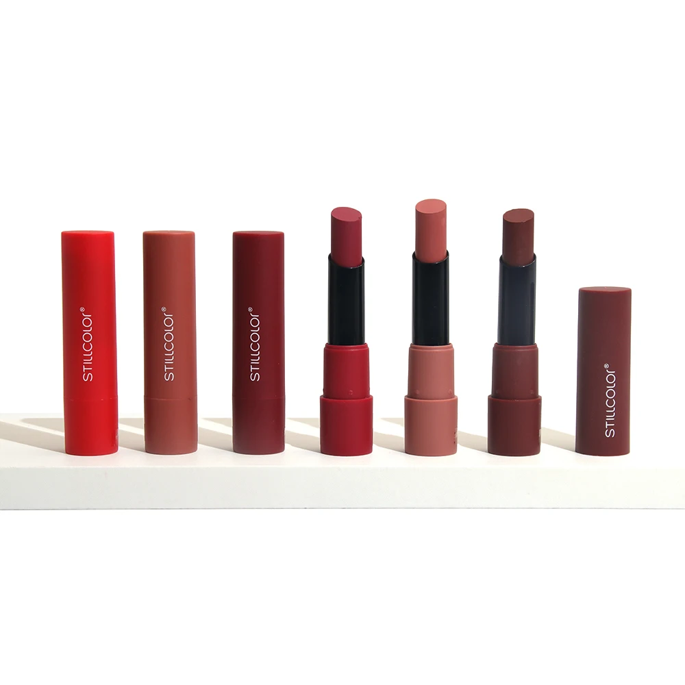 Colorful Gold Tube Waterproof Velvet Matte Glitter Cream Lipstick