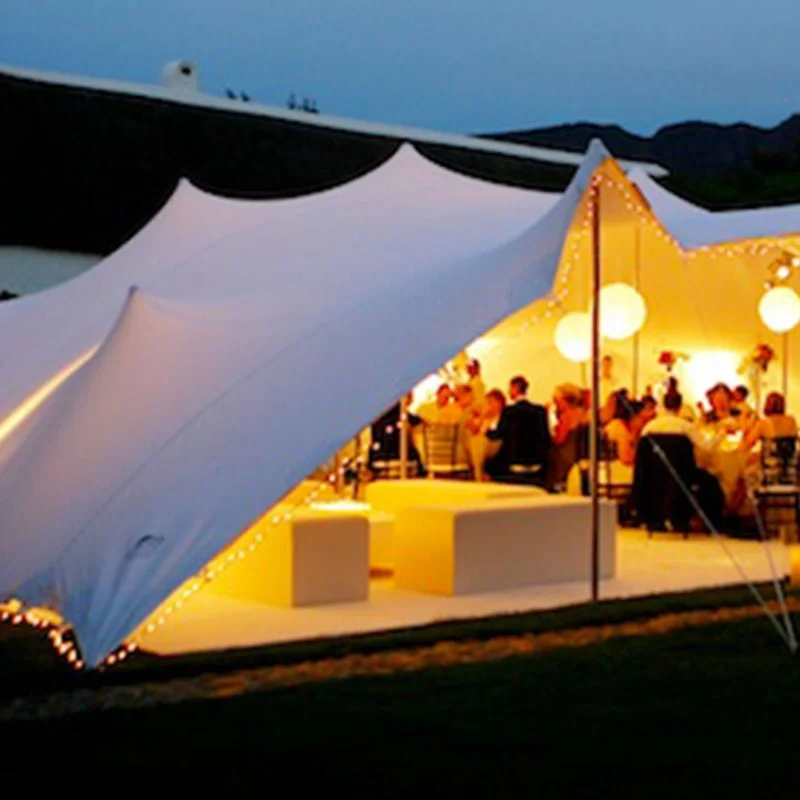 Высококачественные водонепроницаемые тянущиеся палатки из ткани, 10 м x 15 м, четырехсторонняя тянущаяся палатка-бедуин