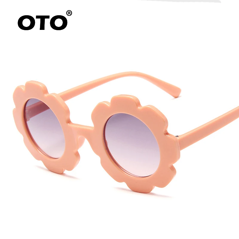 OTO 3-12 years old trendy children flower sunglasses kids round little girls with toddler kids sun glasses uv400