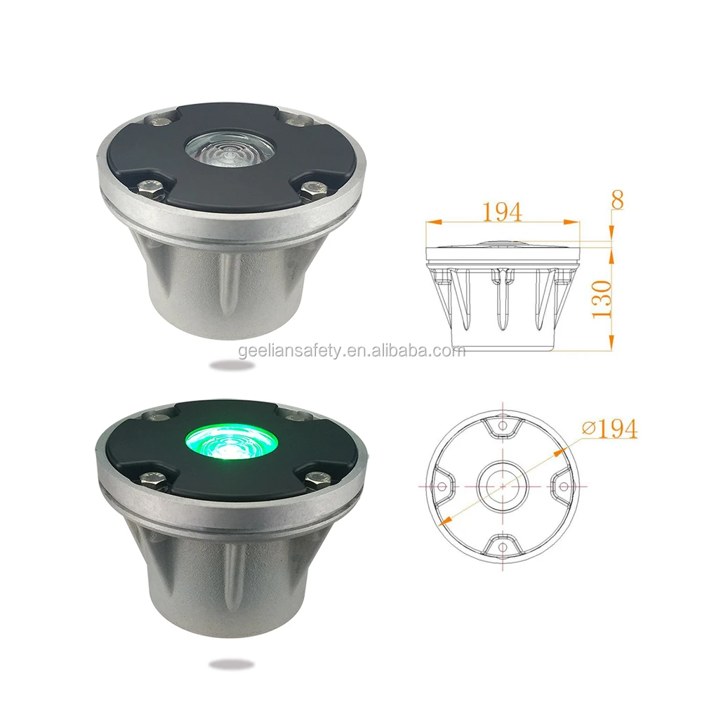 Осветительный прибор ICAO, светодиодный зеленый свет, встраиваемый в разные направления, длина 8 дюймов, периметр цоколя TLOF