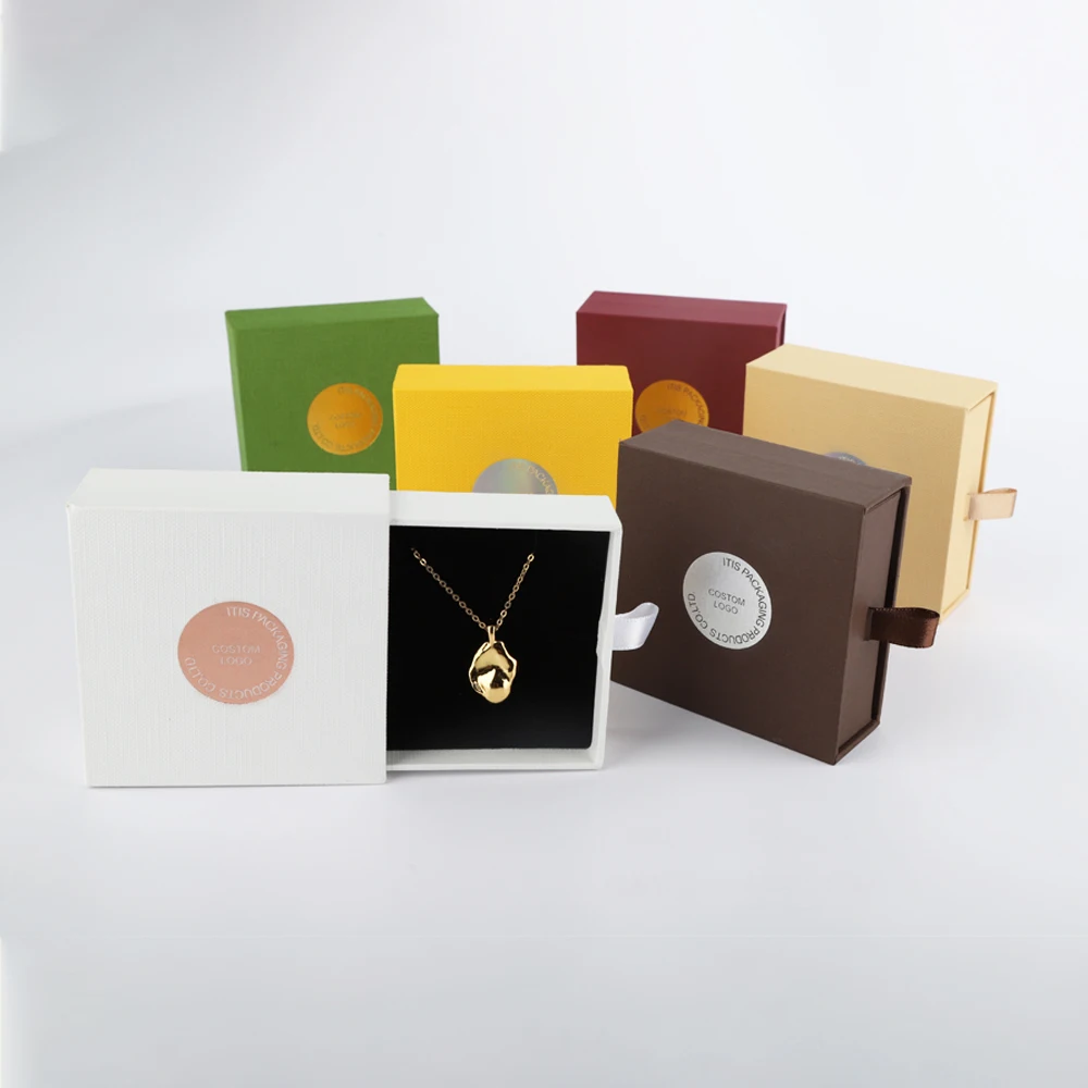 Custom logo card small favors jewelry gift box wedding