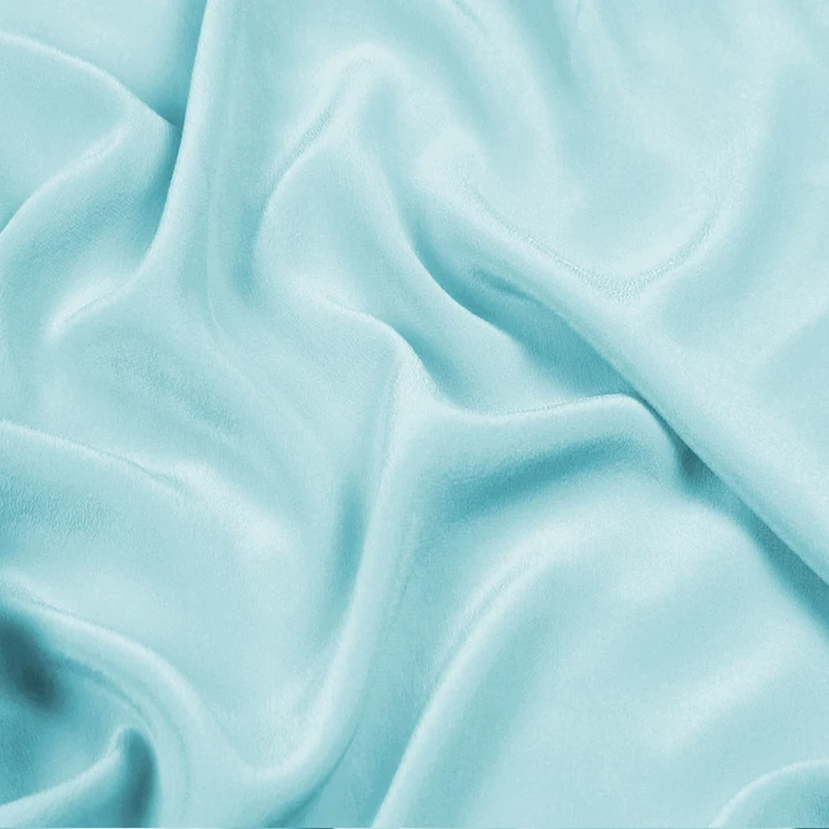 Korean silk fabric 16mm silk crepe de chine 140cm width No.12 canal blue color pants, shirts, sell by the yard