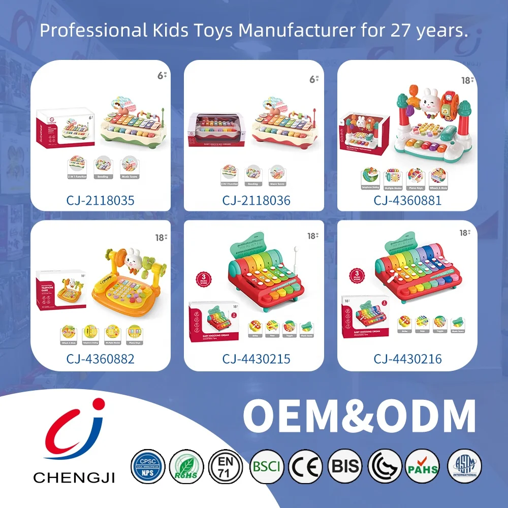 Chengji plastic xylophone instrument toy baby early educational rainbow musical organ keyboard knock piano xylo toy