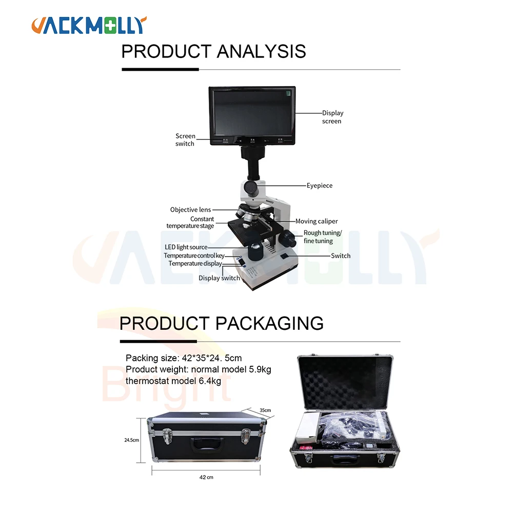 medical high definition imaging JM-Q12 microscope digital biological laboratory LED light microscope