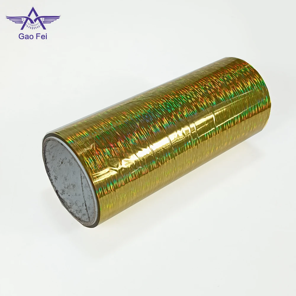 custom thickness 36 micron metallized pet film color coating holographic film