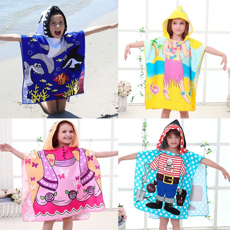 Changshu Mardav Microfiber Children Cartoon Print Towel Poncho