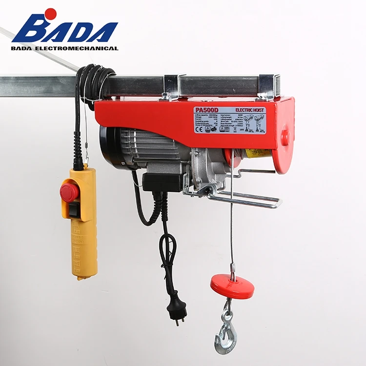 BADA PA600D-18m lengthened wire rope 300/600kg small wire rope crane construction and decoration electric hoist