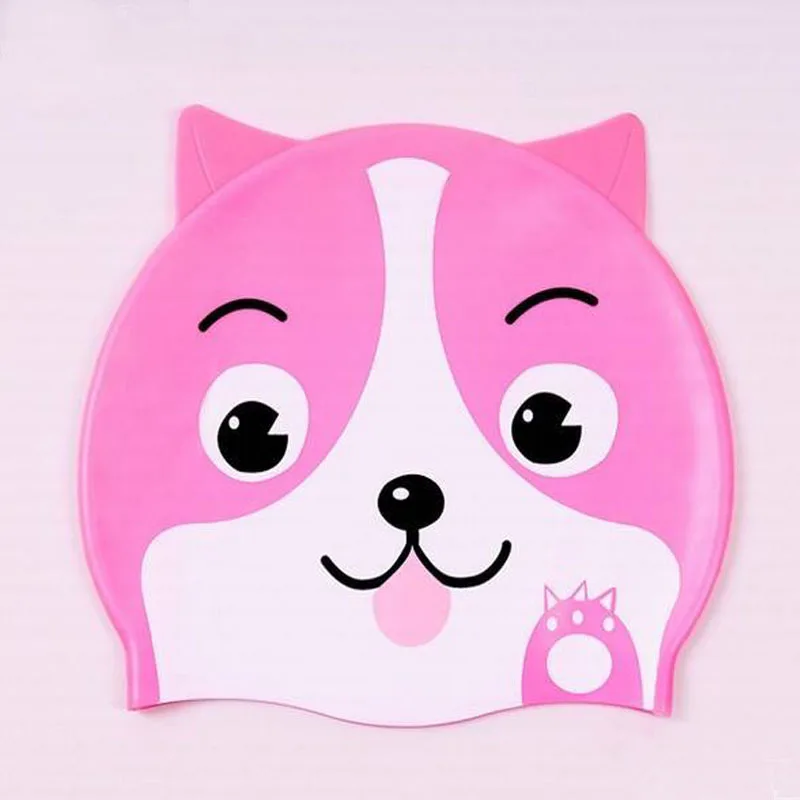 Cartoon design kids swimming hat, junior Swim Cap tiger swim cap custom design