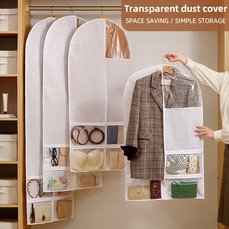 high quality 4 pockets garment bags suit dustproof clothing dust cover for clothes