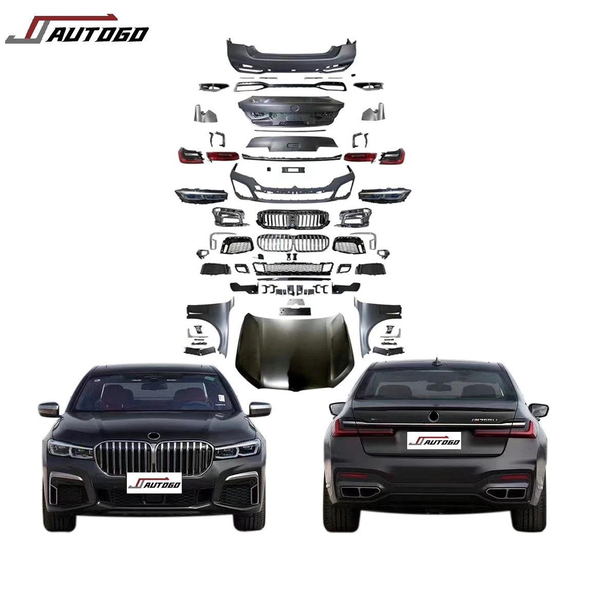Latest New Design Body Kit For BMW 7 SERIES 2008-2015 F02 Upgrade to 2021 M760 G12 Style Automobile Car hood Front rear bumpers