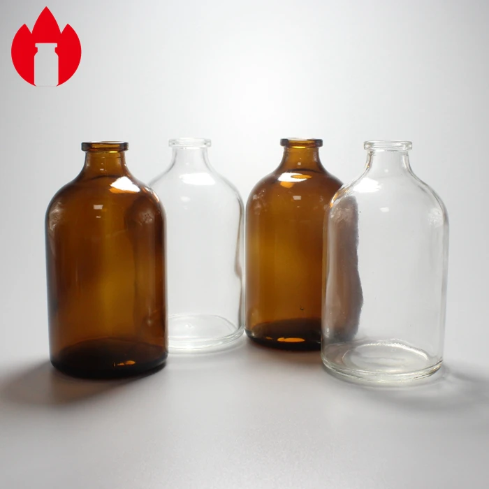 Aluminium cap 100 ml soda lime bottle glass vial with plug