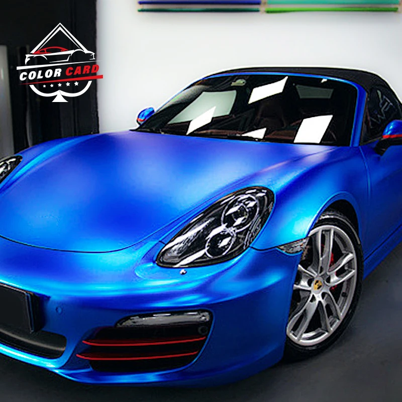 Car Air Release 5x59FT sticker matte Brushed Chrome Dark blue Ice film car wrap vinyl Car Wrap Covering Film