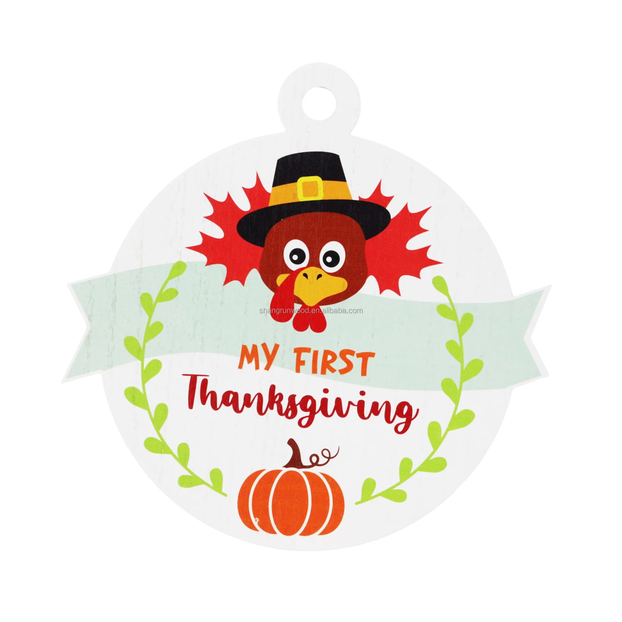 Customized Farmhouse 30cm Round Wooden Home Sign Thanksgiving Welcome Custom Wood Home Wall Decor