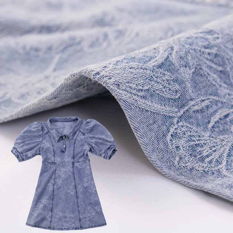 5  meters up mixed color  coconut tree pattern Textile Yard-Dyed Twill Denim Fabric For man/women Clothes and Skirt Dresses/pant