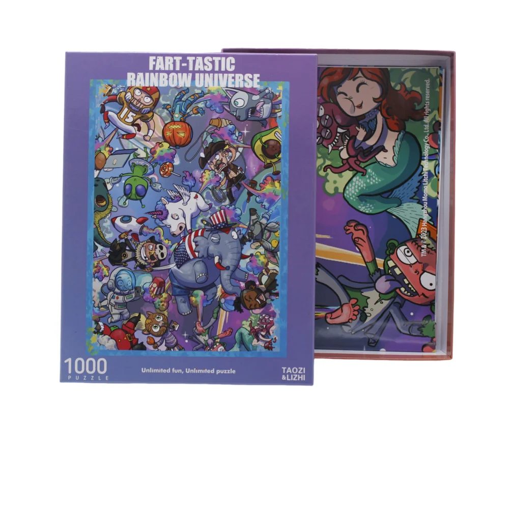 Manufacturer custom blue cardboard puzzle picture printed puzzle 1000 pieces jigsaw puzzles for adults