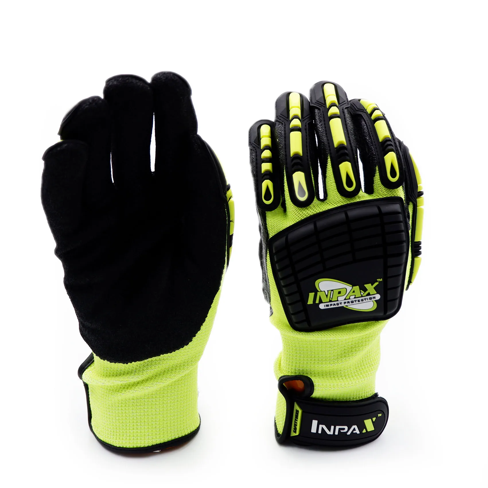 
Black green Impact Abrasion Water Proof Resistant Machinery Industry safety working labor Gloves 