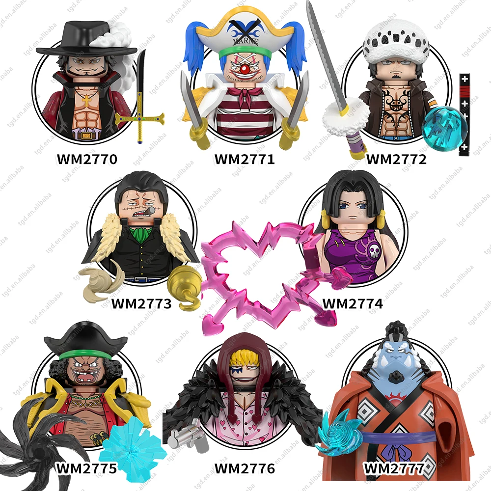 WM Blocks Anime Jinbe Marshal Boa Crocodile Law Buggy  juguetes mini toys building blocks sets Toys for kids WM6190