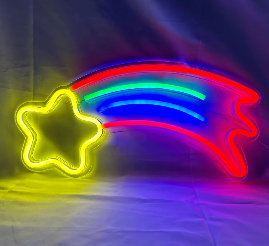 Custom Bright Neon Rainbow LED Flex Light Home Bar Bistro Club Wall Decor Bright Acrylic PVC