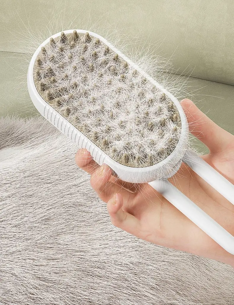 OEM Steamy cepillo para mascotas Steam Pet Hair Brush for Dogs Cats Pet Steam Brush for Removing Tangled and Loose Hairem