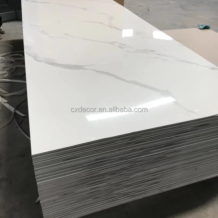 China 1220*2440 pvc marble sheet alternative board wall panal interior wall cladding panel 5mm marvel 3d effect wallpanel