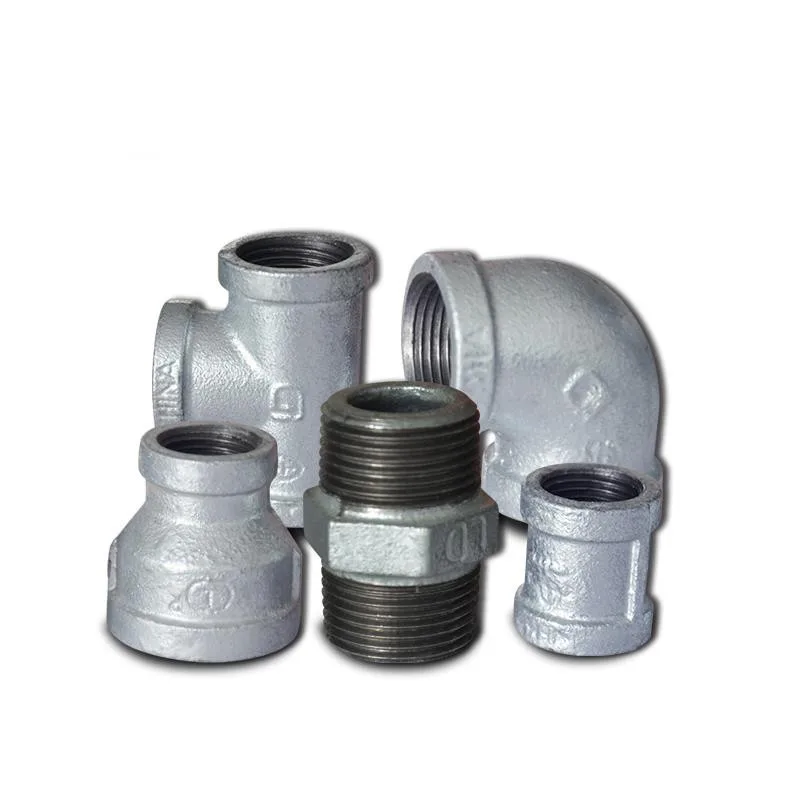Galvanized Malleable Cast Iron Pipe Fittings Carbon Steel Pipe Nipple Fittings Hot Dipped Galvanized Plumbing Pipe Fittings