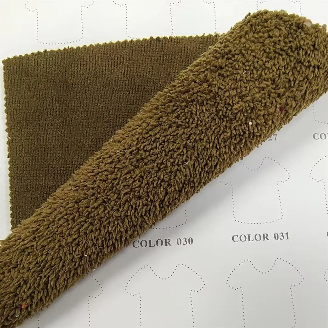 Brushed stripe fleece bonded sherpa fleece fabric for coat ready to ship