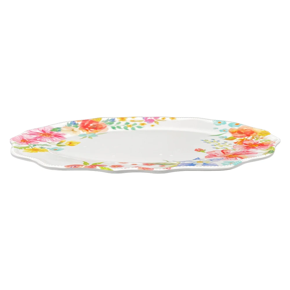 Wedding Unbreakable Serving Plastic Melamine Fruit Dish Dinner Cake Plate