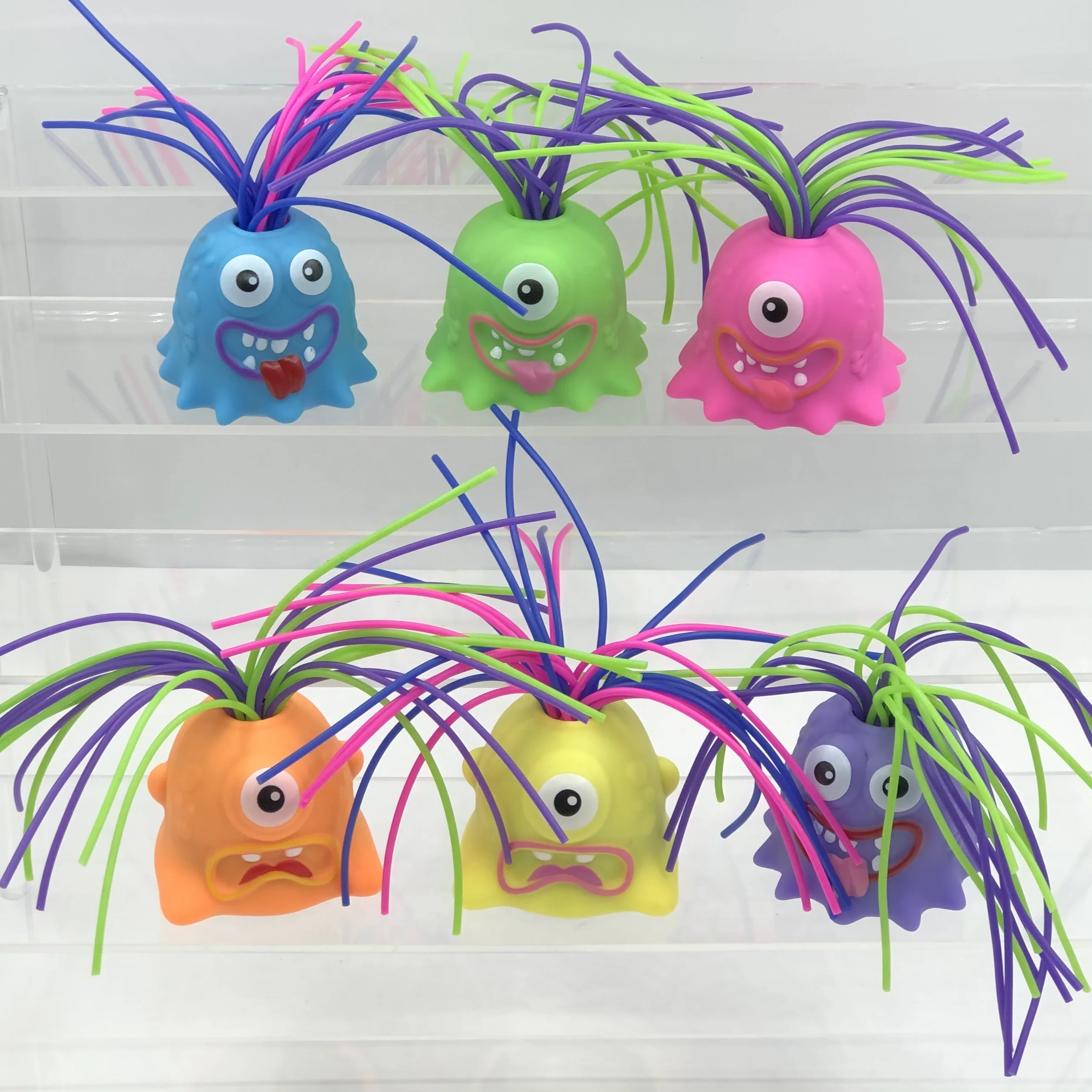 2023 New Innovative Design Funny Gag Joke Gifts Fidget Toys Squeeze Screaming Monster Pull Its Hair Toys For Kids