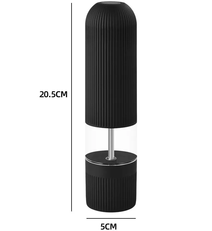 Amazon Top Sell Electric Pepper Mills,Plastic Non-Slip Bottle Body Salt and Pepper Mills With Led Light