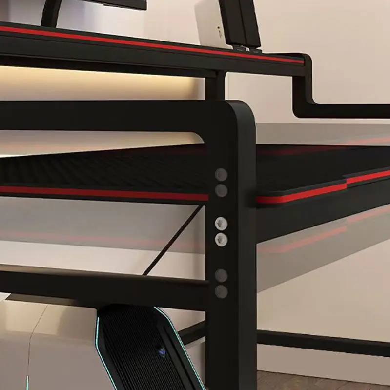 Desktop Home Computer Desk Bookcase Combination Bedroom Gaming Corner E-Sports Table