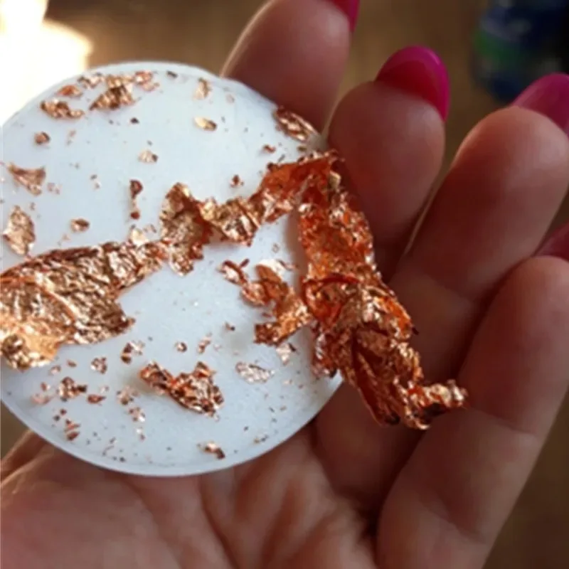 5G Nail Art Accessories Gold Silver Copper Foil Sequins Glitter Leaf Flake Sheet Bulk Foil Paper For Gilding Manicure Decoration