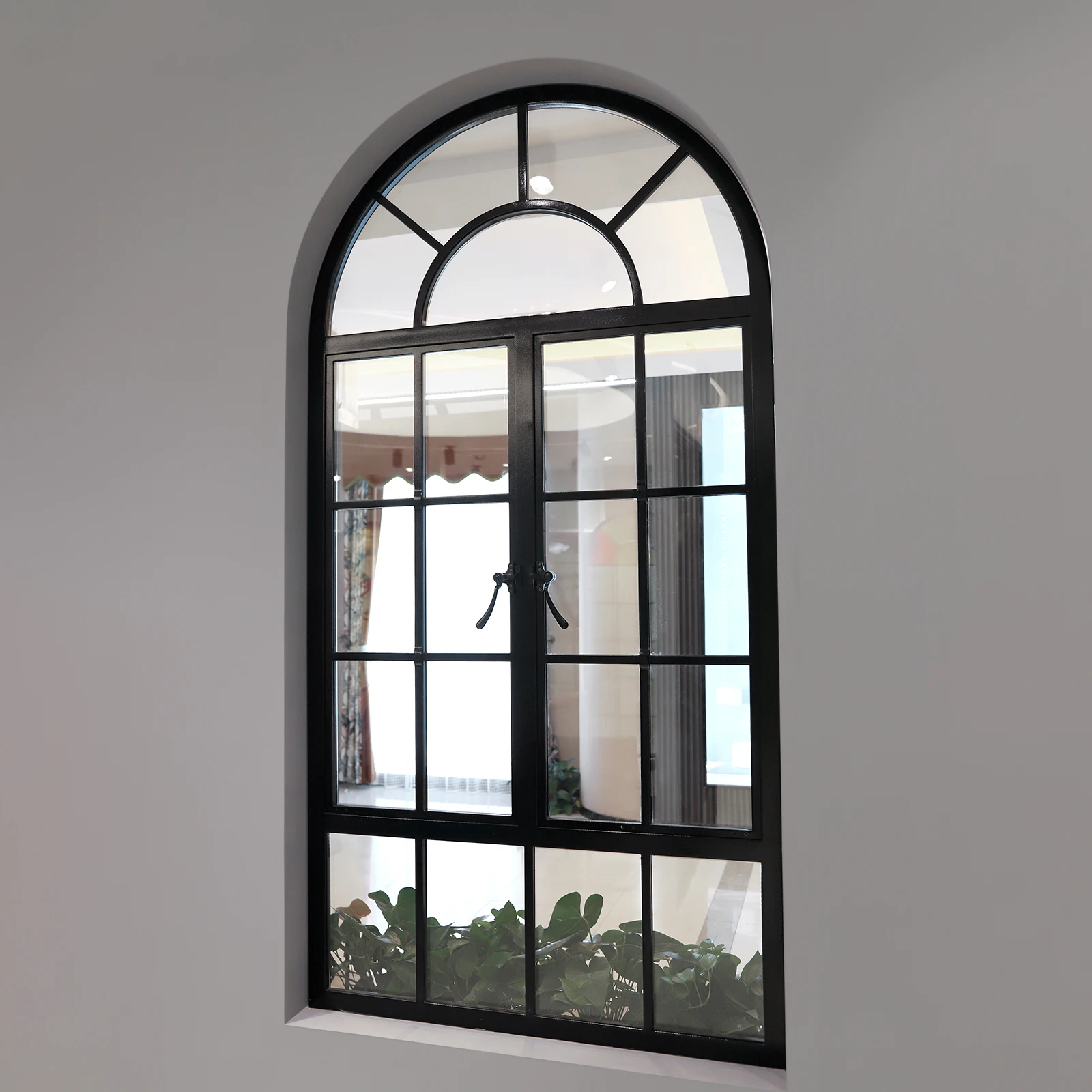 Hotian Lowest price Top Manufacturer simple iron grill window door loft door grill design double door steel casement window