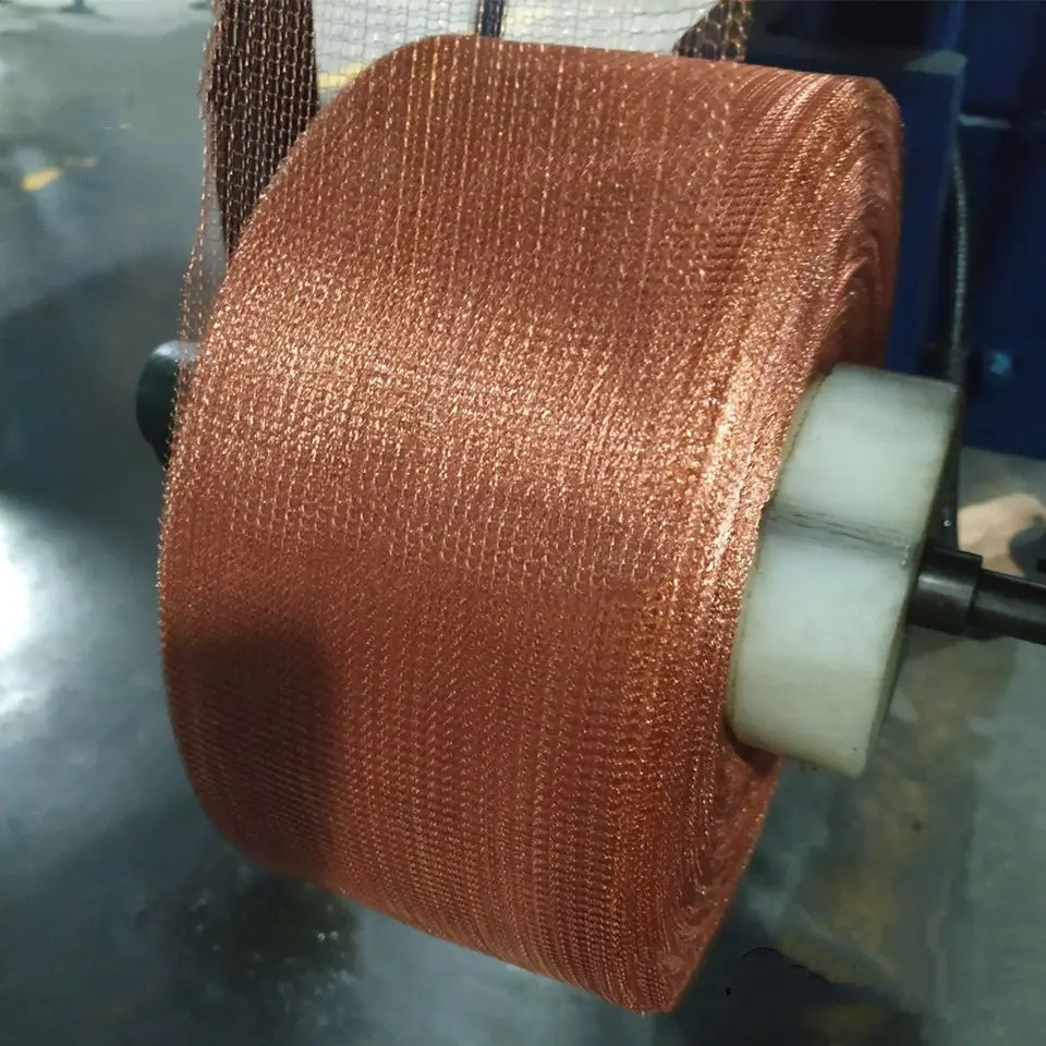 Copper Wire Mesh Bare Welding Rohs Material Woven Filter Origin Cutting Type copper knitted wire mesh