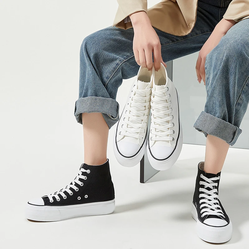 XRH New Design Of Casual Shoes Women Female Shoes Spring Canvas Sneakers Ladies Platform Wedge Shoes Sneaker