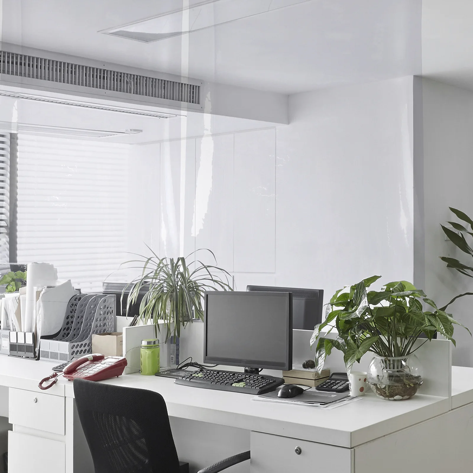 OEM/ODM Transparent roller blinds bank soft glass accessible AC roller blinds