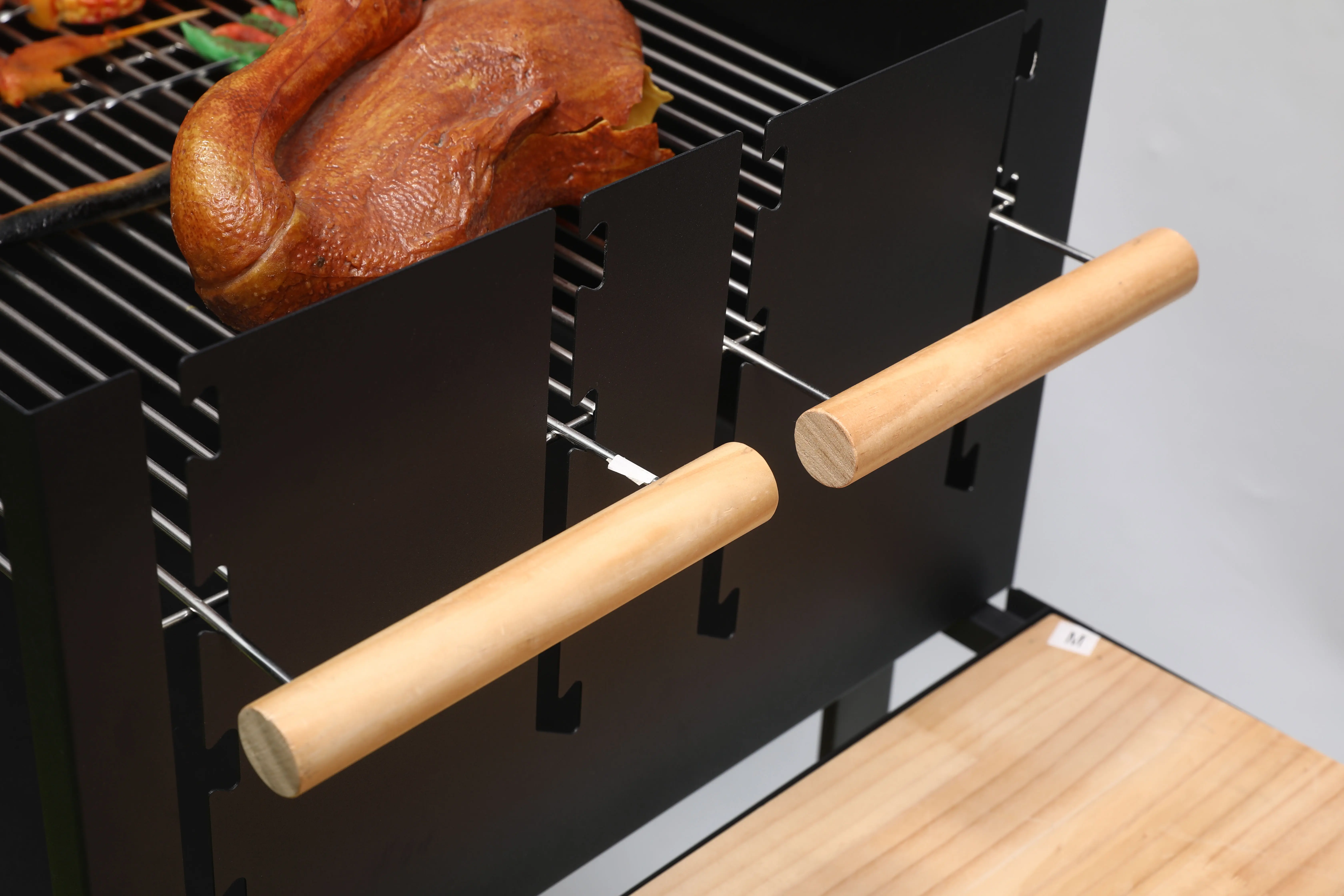 Hot selling large uncovered barbecue charcoal grill outdoor double-layer barbecue grill