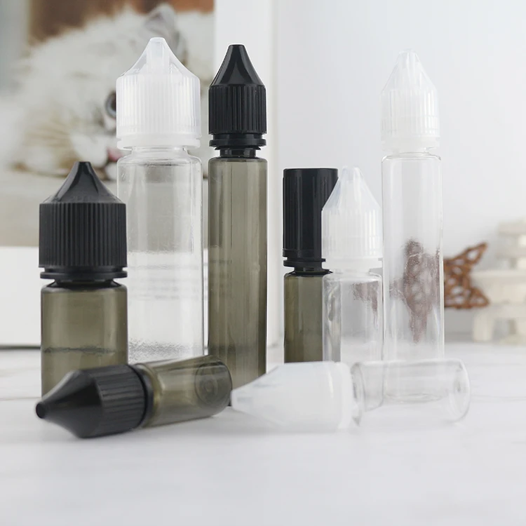 
15ML 60ML Black Clear Pet Plastic Squeeze Vape Bottle Hair Oil Bottle Ink Bottle 