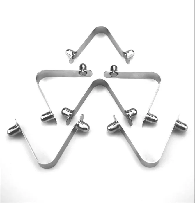 7mm diameter V shape tent tube hole snap button steel spring clip