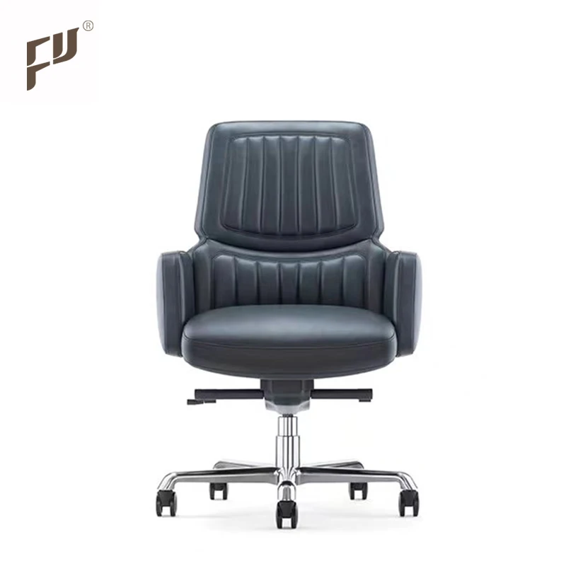 Aluminum Alloy Armrest Silla Oficina First Class Industrial Leader Boss Office Swivel Chair With Arm Rest